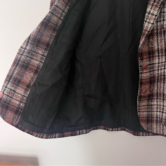 Vintage Preppy Vintage Plaid Tweed Blazer Smart Casual Light Academia Jacket - Picture 3 of 9